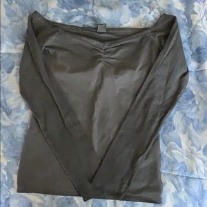 SOLD - Hollister off the shoulder gray shirt
